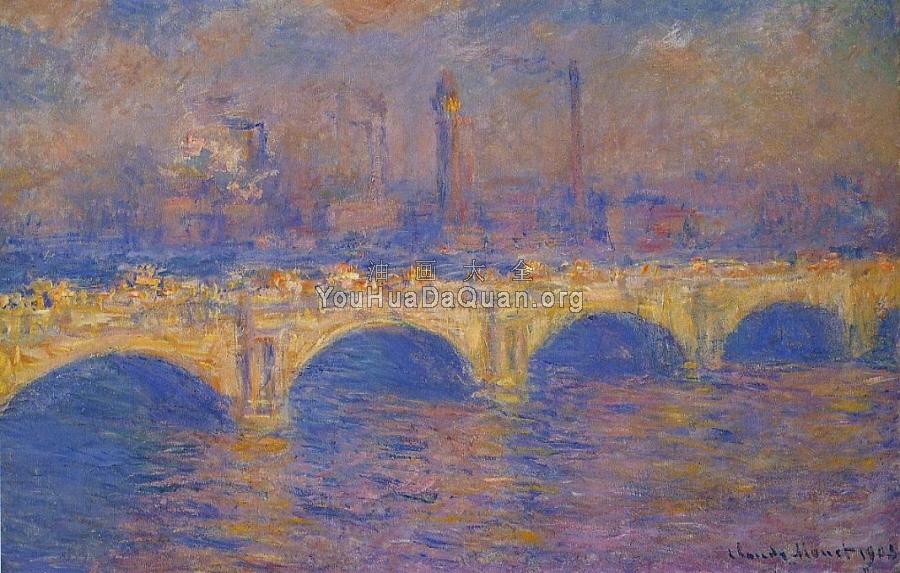 Waterloo Bridge, Sunlight Effect - 克劳德·莫奈